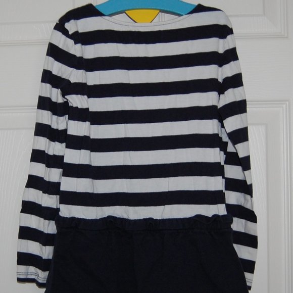 GAP Girls Size M (8) Navy-White Striped Cotton Dress, Long Sleeve - Picture 4 of 7